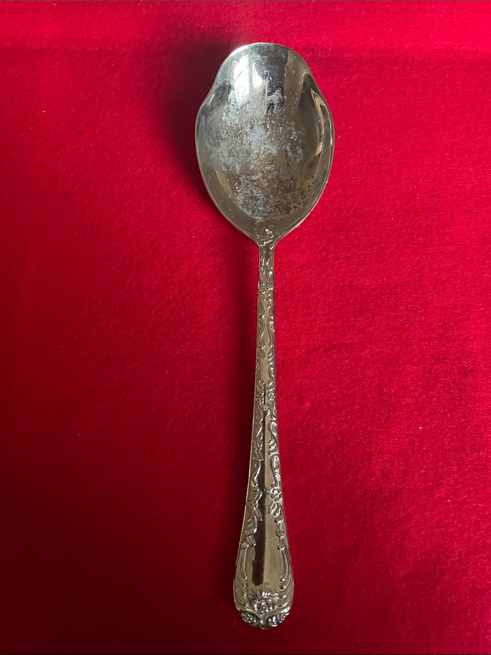 Rare Find Vintage WM. Rogers & Son Enchanted Rose Silver-plated Serving Spoon
